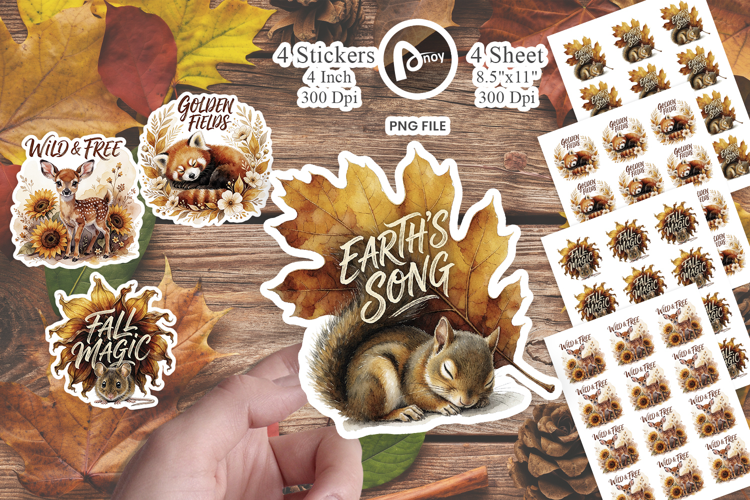 Autumn Blooms Woodland Sticker