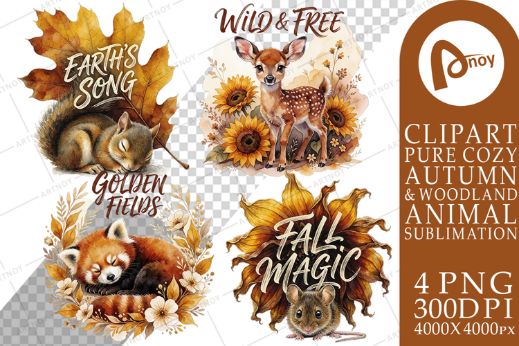 Autumn Blooms Woodland Sublimation
