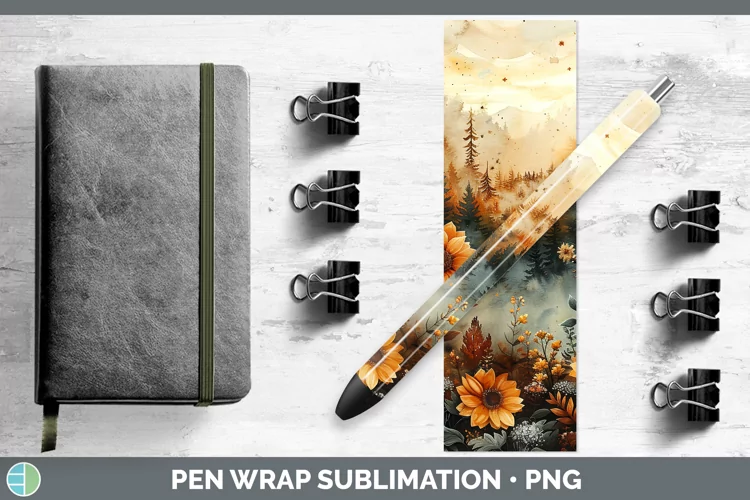 Autumn Boho Landscape Pen Wrap Sublimation Epoxy Pen Designs