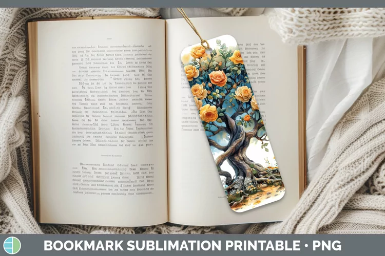 Autumn Boho Tree of Life Bookmark Sublimation Printable Desi