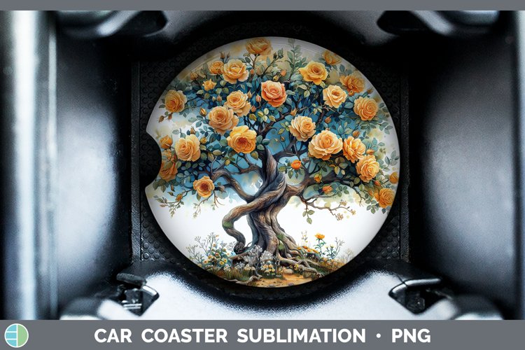 Autumn Boho Tree of Life Car Coaster Sublimation Coaster Des