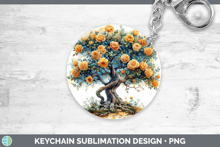 Autumn Boho Tree of Life Keychain Sublimation Keyring Design