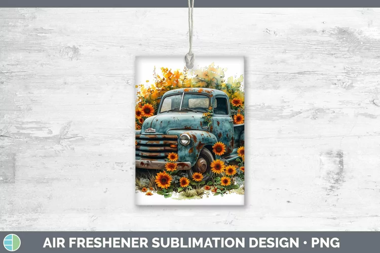 Autumn Boho Vintage Truck Air Freshener Sublimation Car Fres