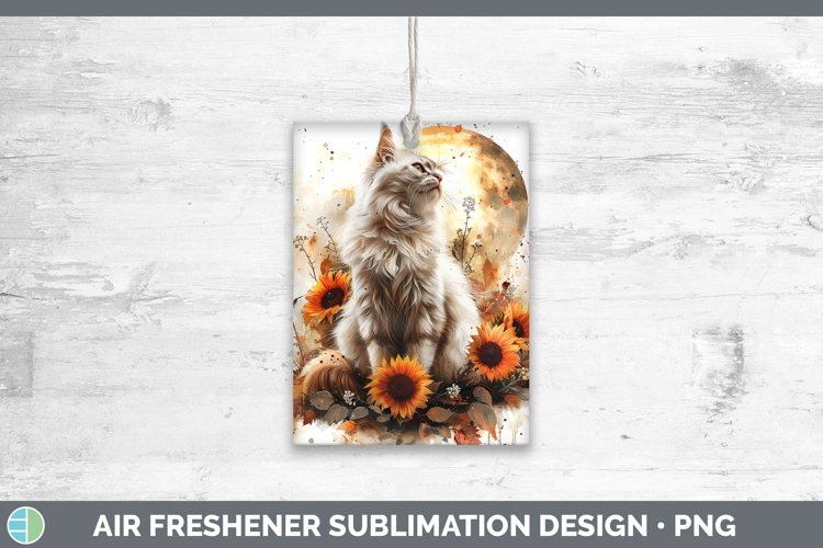 Autumn Boho White Cat Air Freshener Sublimation Car Freshene