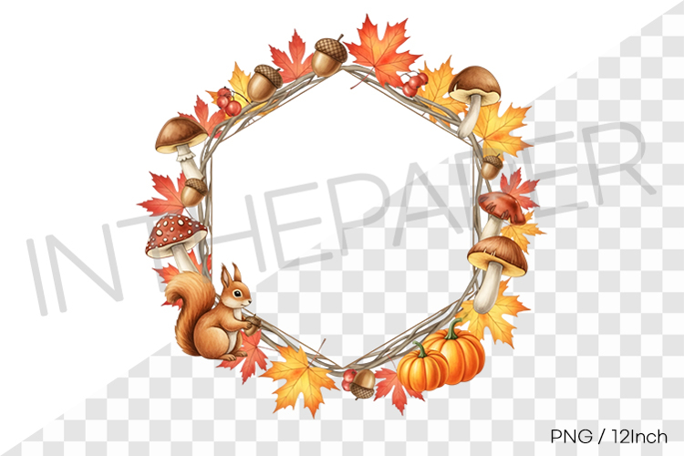 Autumn Acorn Twig Hexagon PNG fall Clipart Illust