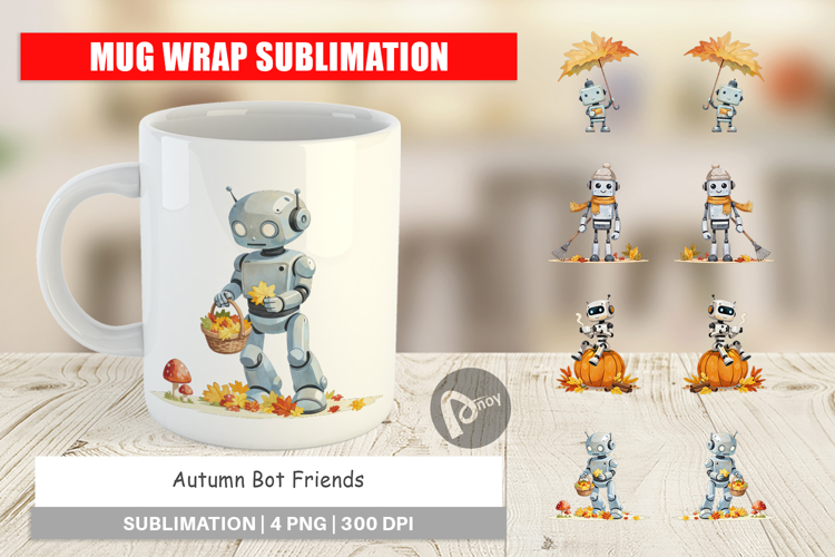 Mug Wrap Autumn Bot Friends