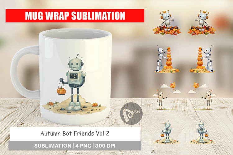 Mug Wrap Autumn Bot Friends