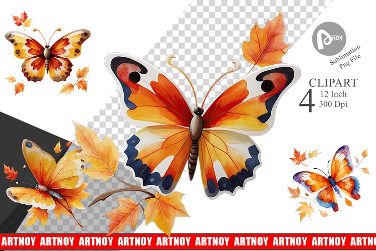 Watercolor Butterfly Clipart Image 12