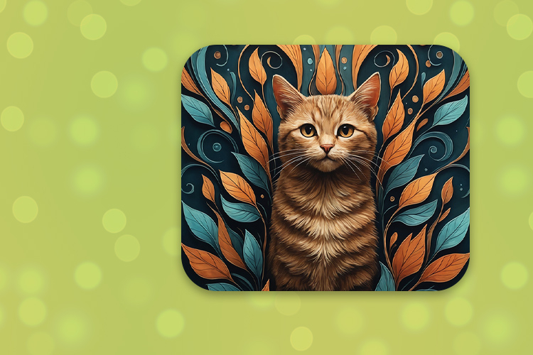 Autumn cat with leaves