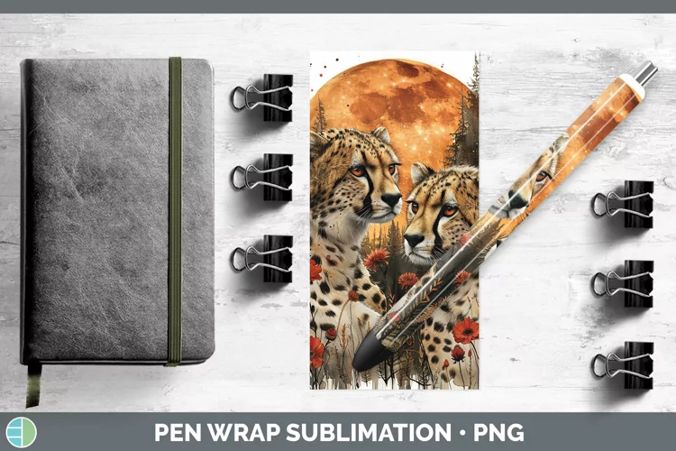 Autumn Cheetah Pen Wrap Sublimation Epoxy Pen Designs