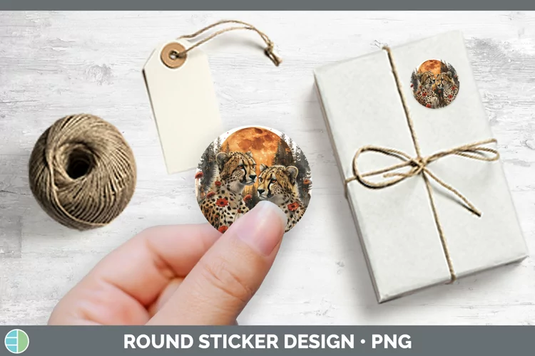 Autumn Cheetah Stickers | Round Labels Designs