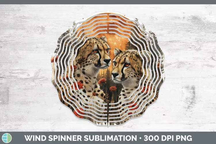 Autumn Cheetah Wind Spinner Sublimation Spinner Designs
