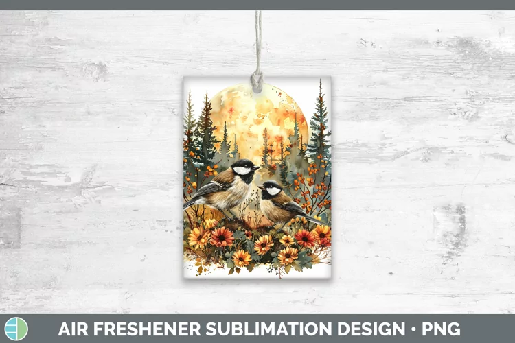 Autumn Chickadee Air Freshener Sublimation Car Freshener Des