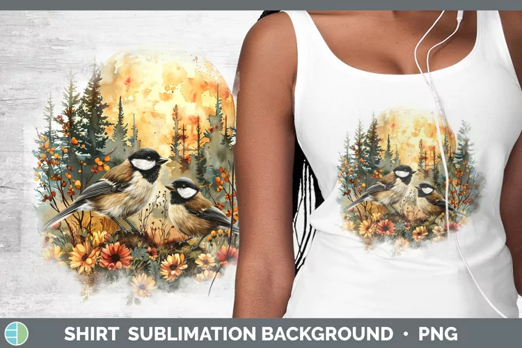Autumn Chickadee Shirt Sublimation Sublimation Background De