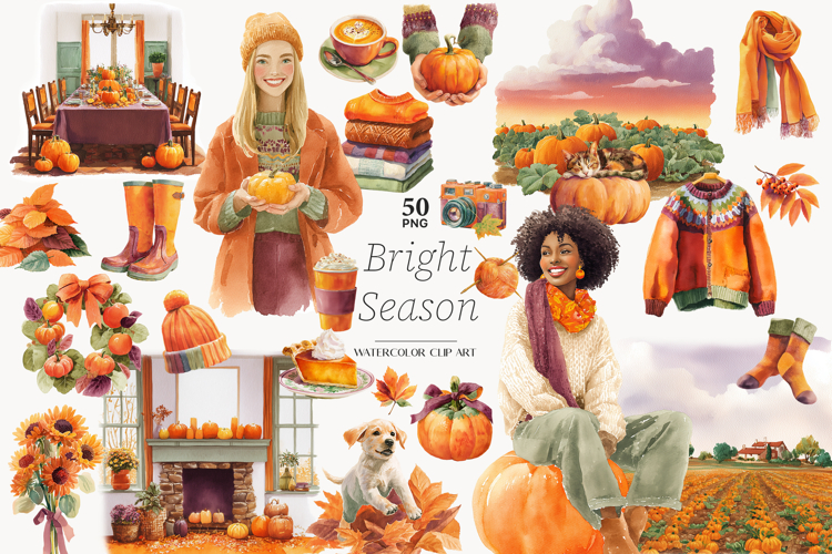 Autumn Clipart | Fall Pumpkins Images | Farm Patch Graphics