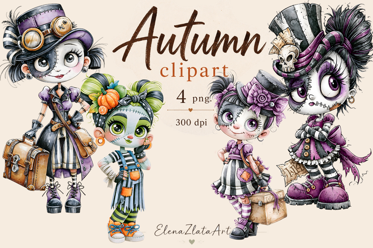 Vintage Fairy Girls PNG Clipart | Halloween Fairy Clipart