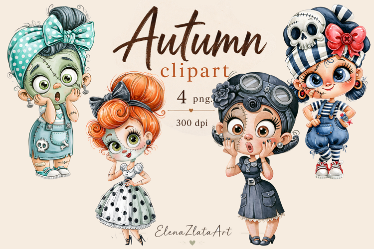 Vintage Fairy Girls PNG Clipart | Halloween Fairy Clipart