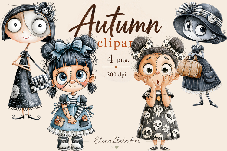 Vintage Fairy Girls PNG Clipart | Halloween Fairy Clipart