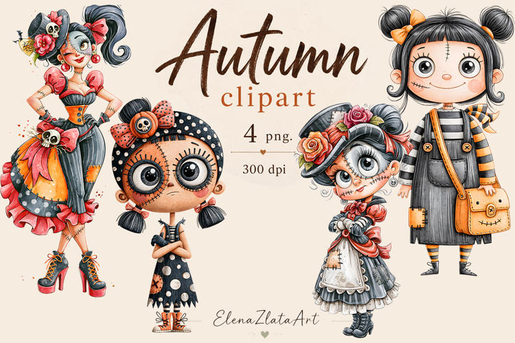 Vintage Fairy Girls PNG Clipart | Halloween Fairy Clipart