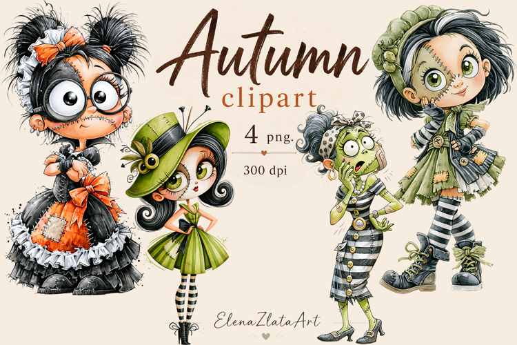Vintage Fairy Girls PNG Clipart | Halloween Fairy Clipart