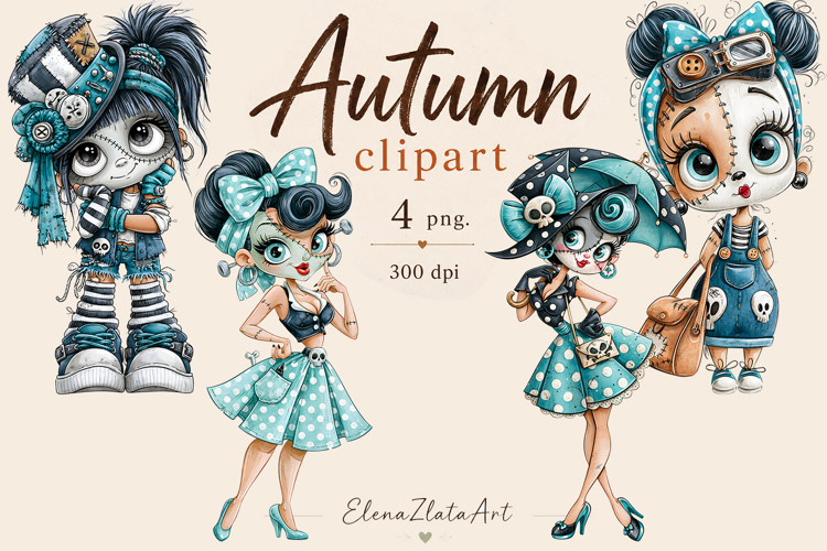 Vintage Fairy Girls PNG Clipart | Halloween Fairy Clipart
