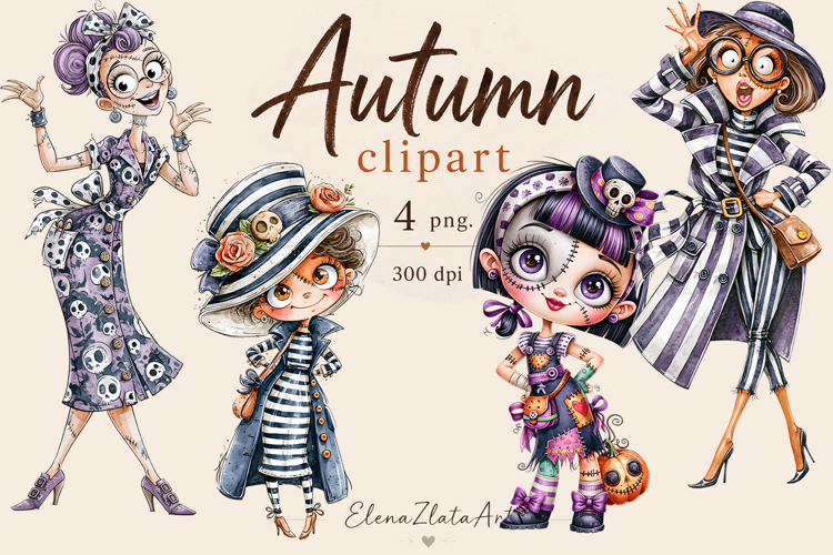 Vintage Fairy Girls PNG Clipart | Halloween Fairy Clipart