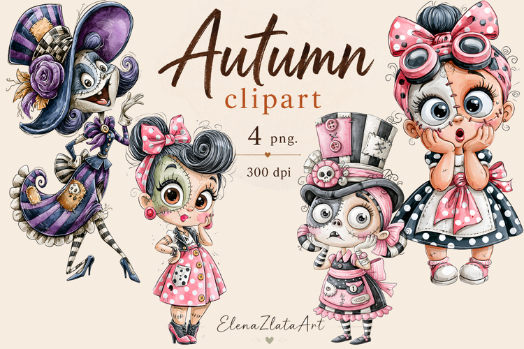 Vintage Fairy Girls PNG Clipart | Halloween Fairy Clipart