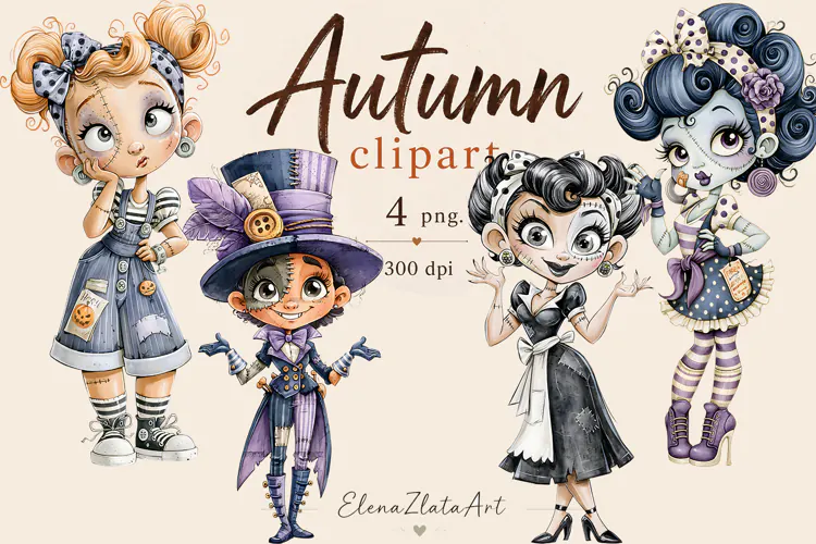 Vintage Fairy Girls PNG Clipart | Halloween Fairy Clipart