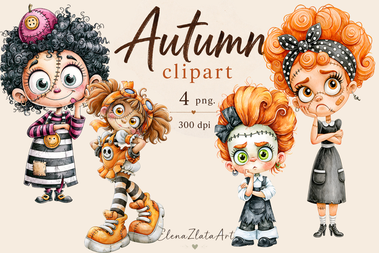 Vintage Fairy Girls PNG Clipart | Halloween Fairy Clipart