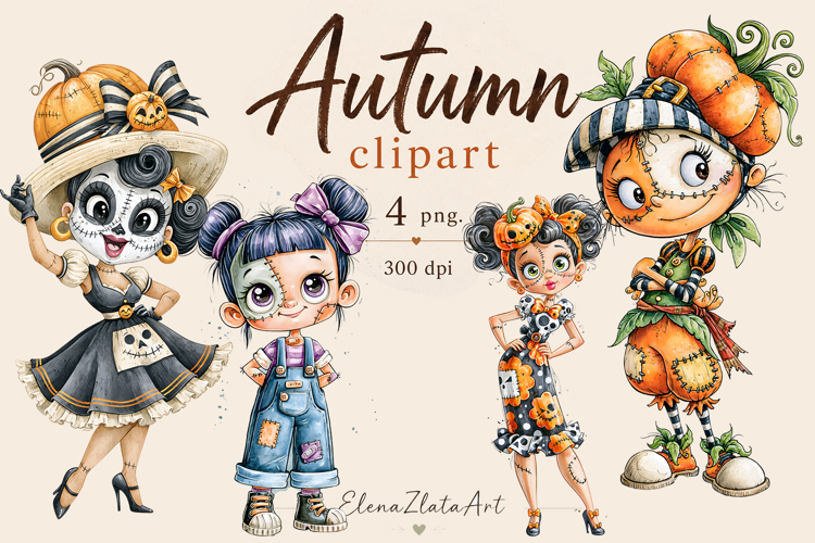 Vintage Fairy Girls PNG Clipart | Halloween Fairy Clipart