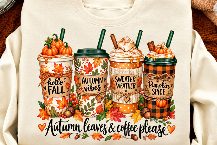 Autumn Coffee Lover PNG