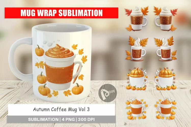 Mug Wrap Design Autumn Coffee Mug