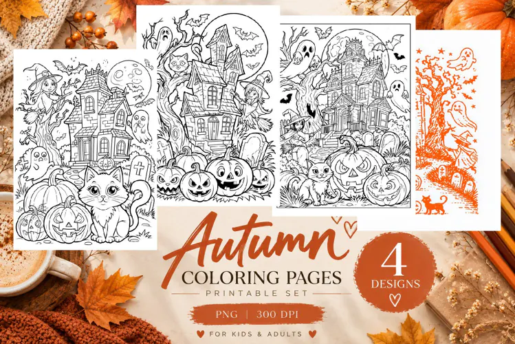 Autumn Coloring Pages | Cute Fall Printable Coloring Pages