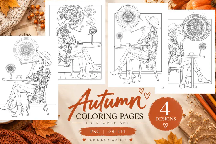 Autumn Coloring Pages | Cute Fall Printable Coloring Pages