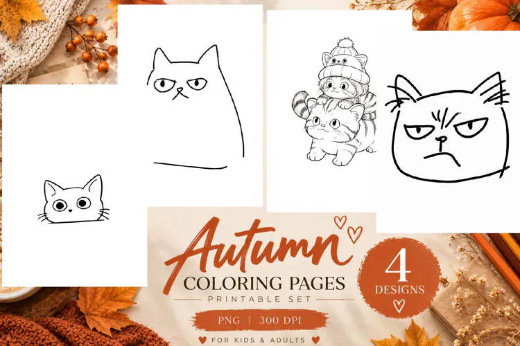 Autumn Coloring Pages | Cute Fall Printable Coloring Pages