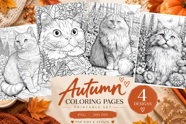 Autumn Coloring Pages | Cute Fall Printable Coloring Pages