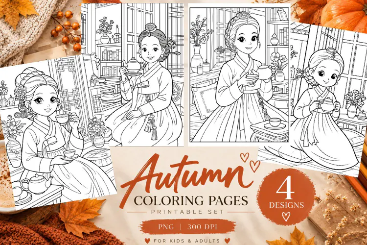Autumn Coloring Pages | Cute Fall Printable Coloring Pages