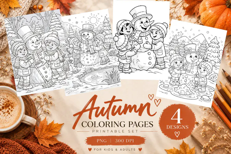 Autumn Coloring Pages | Cute Fall Printable Coloring Pages