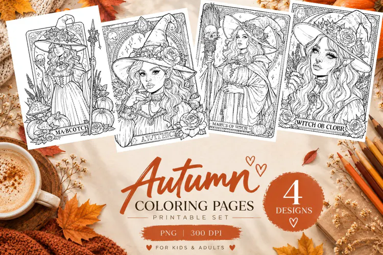 Autumn Coloring Pages | Cute Fall Printable Coloring Pages