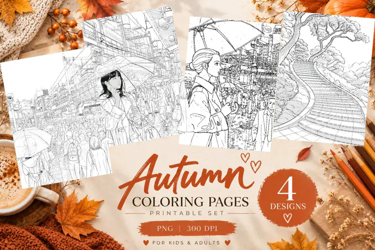 Autumn Coloring Pages | Cute Fall Printable Coloring Pages