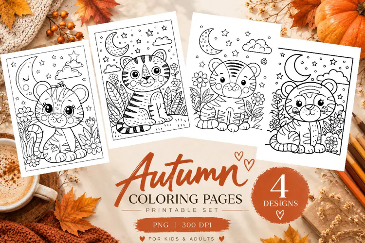 Autumn Coloring Pages | Cute Fall Printable Coloring Pages