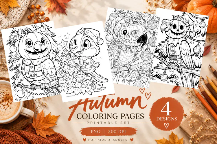 Autumn Coloring Pages | Cute Fall Printable Coloring Pages
