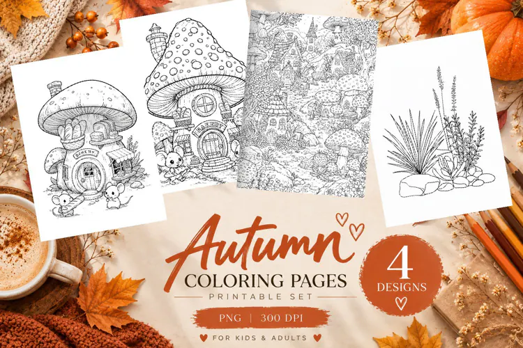 Autumn Coloring Pages | Cute Fall Printable Coloring Pages