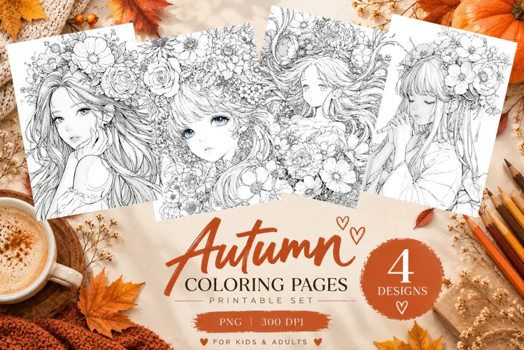 Autumn Coloring Pages | Cute Fall Printable Coloring Pages
