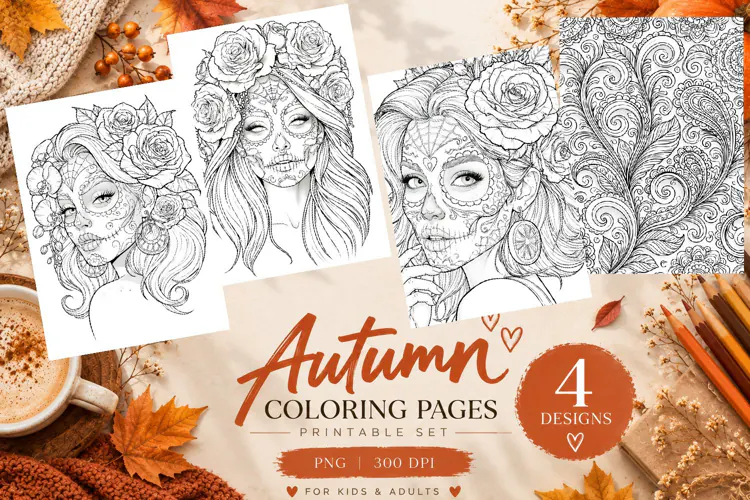 Autumn Coloring Pages | Cute Fall Printable Coloring Pages