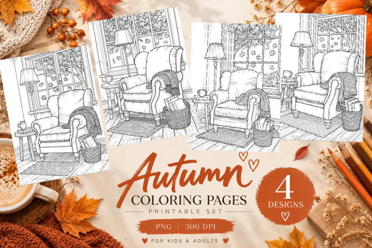 Autumn Coloring Pages | Cute Fall Printable Coloring Pages