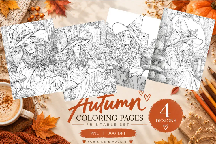 Autumn Coloring Pages | Cute Fall Printable Coloring Pages