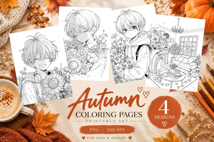 Autumn Coloring Pages | Cute Fall Printable Coloring Pages