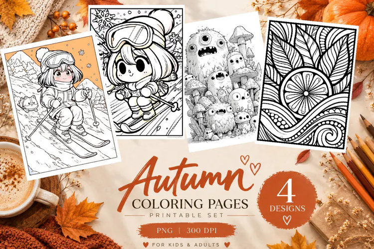 Autumn Coloring Pages | Cute Fall Printable Coloring Pages