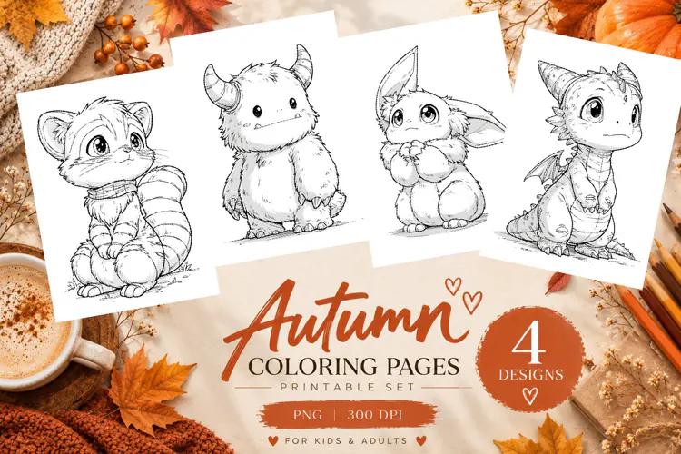 Autumn Coloring Pages | Cute Fall Printable Coloring Pages